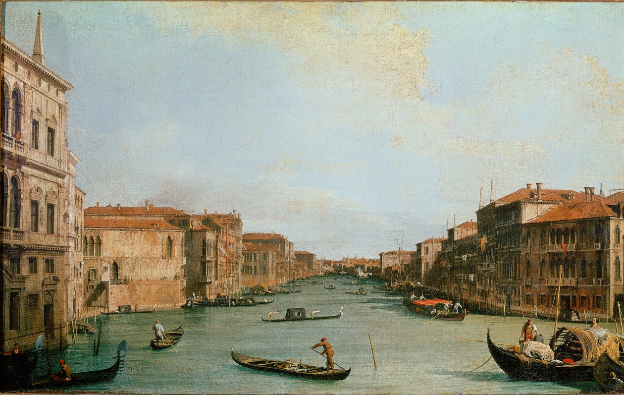 The Grand Canal seen from the Palazzo Balbi. View of Venice along the Canal. Painting by Giovanni Antonio Canal detto il Canaletto by Canaletto