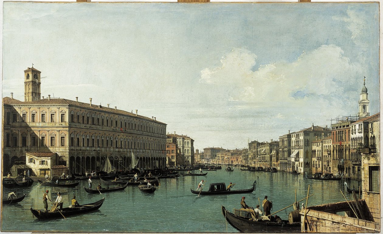 The Grand Canal, seen from the Rialto Bridge, circa 1725 by (1697 1768) Canaletto