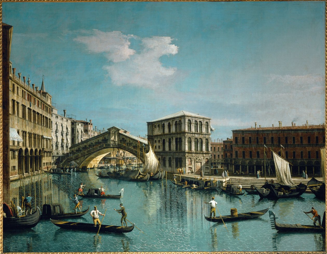 The Rialto Bridge, Venice by (1697 1768) Canaletto