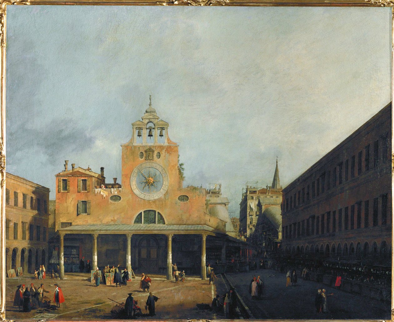 The Square in Front of San Giacomo di Rialto, Venice by (1697-1768) Canaletto