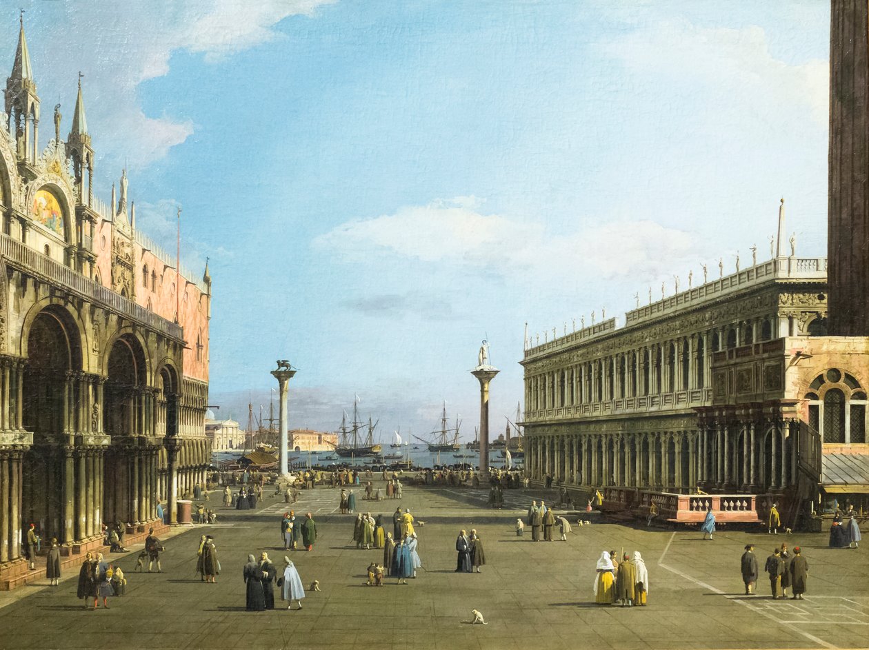 Venice, the Piazzetta with the Library of San Marco by (1697 1768) Canaletto