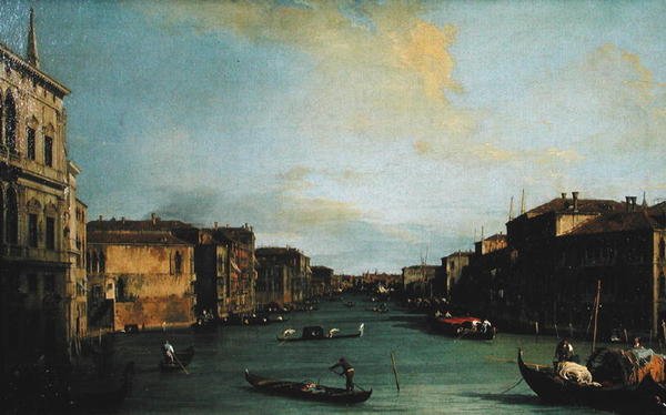 View of The Grand Canal from the Rialto Bridge by Canaletto
