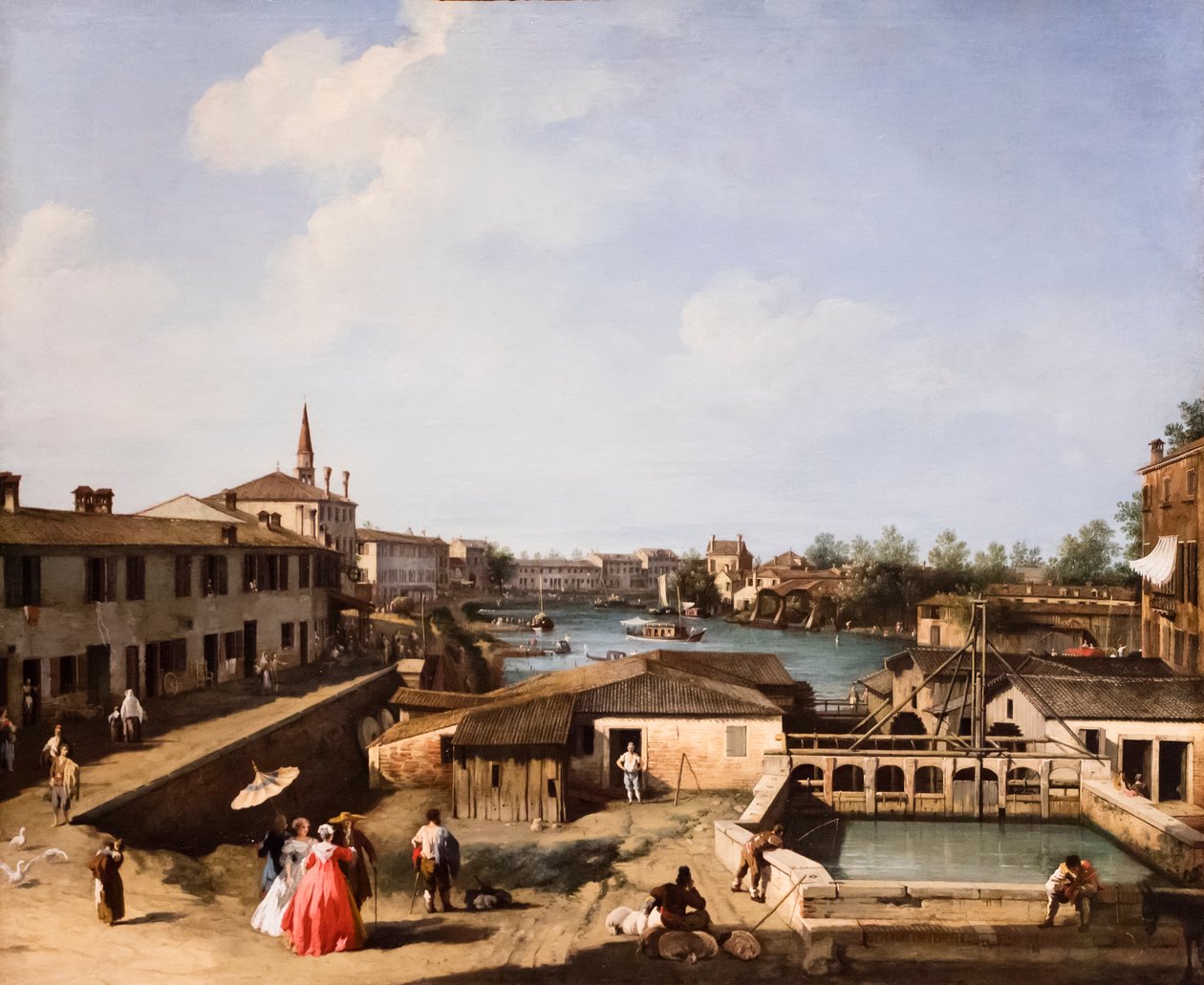 View of the Dolo Mills on the Brenta by (1697-1768) Canaletto