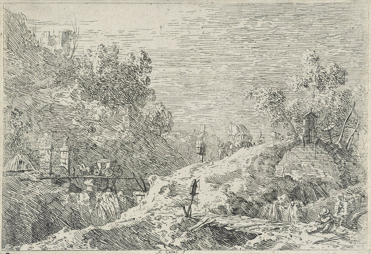 Landscapes with Five Bridges, no date by Canaletto