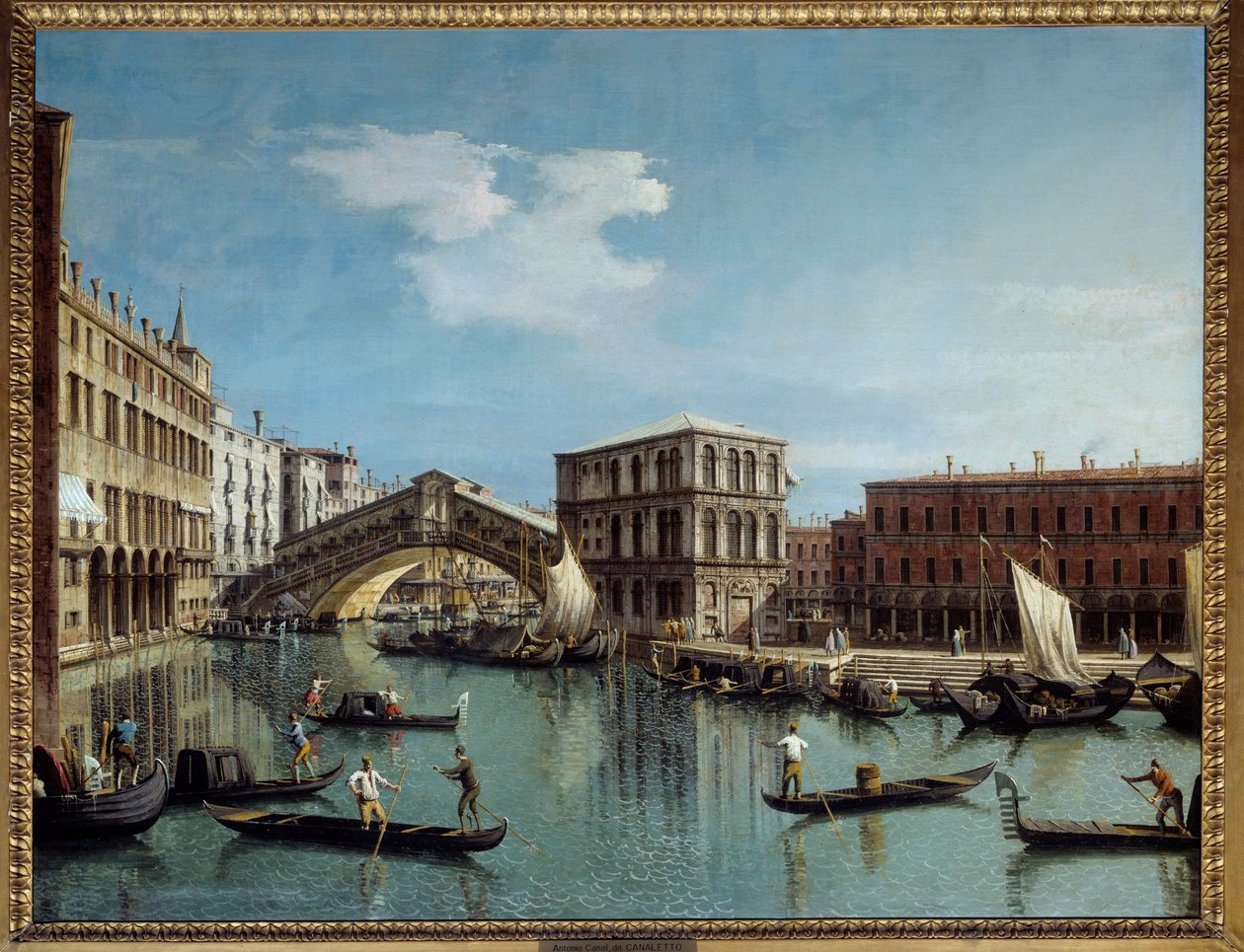 The Rialto Bridge in Venice by Canaletto