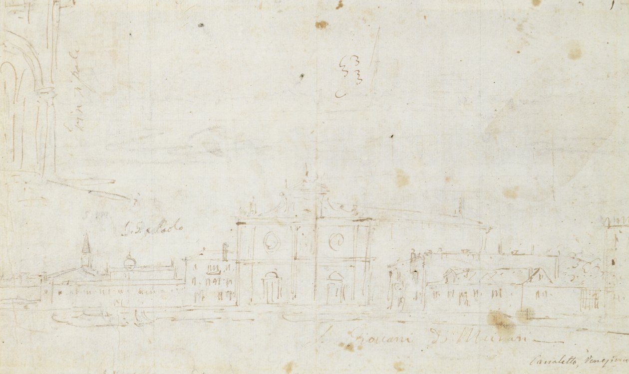 Murano: San Giovanni Dei Battuti, With Venice in the Distance by Canaletto