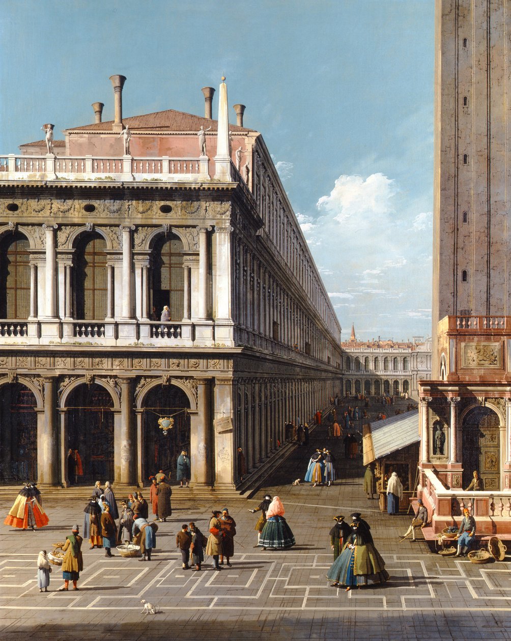 Venice, the Piazza S. Marco, looking West from the North end of the Piazzetta, c.1740 by Canaletto