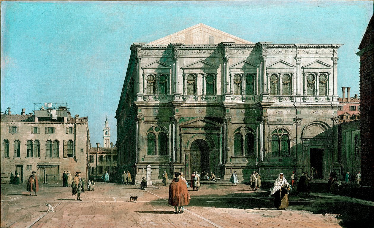 View of the school San Rocco in Venice. Painting by Giovanni Antonio Canal known as the Canaletto 1730-1731. England, Woburn Abbey by Canaletto