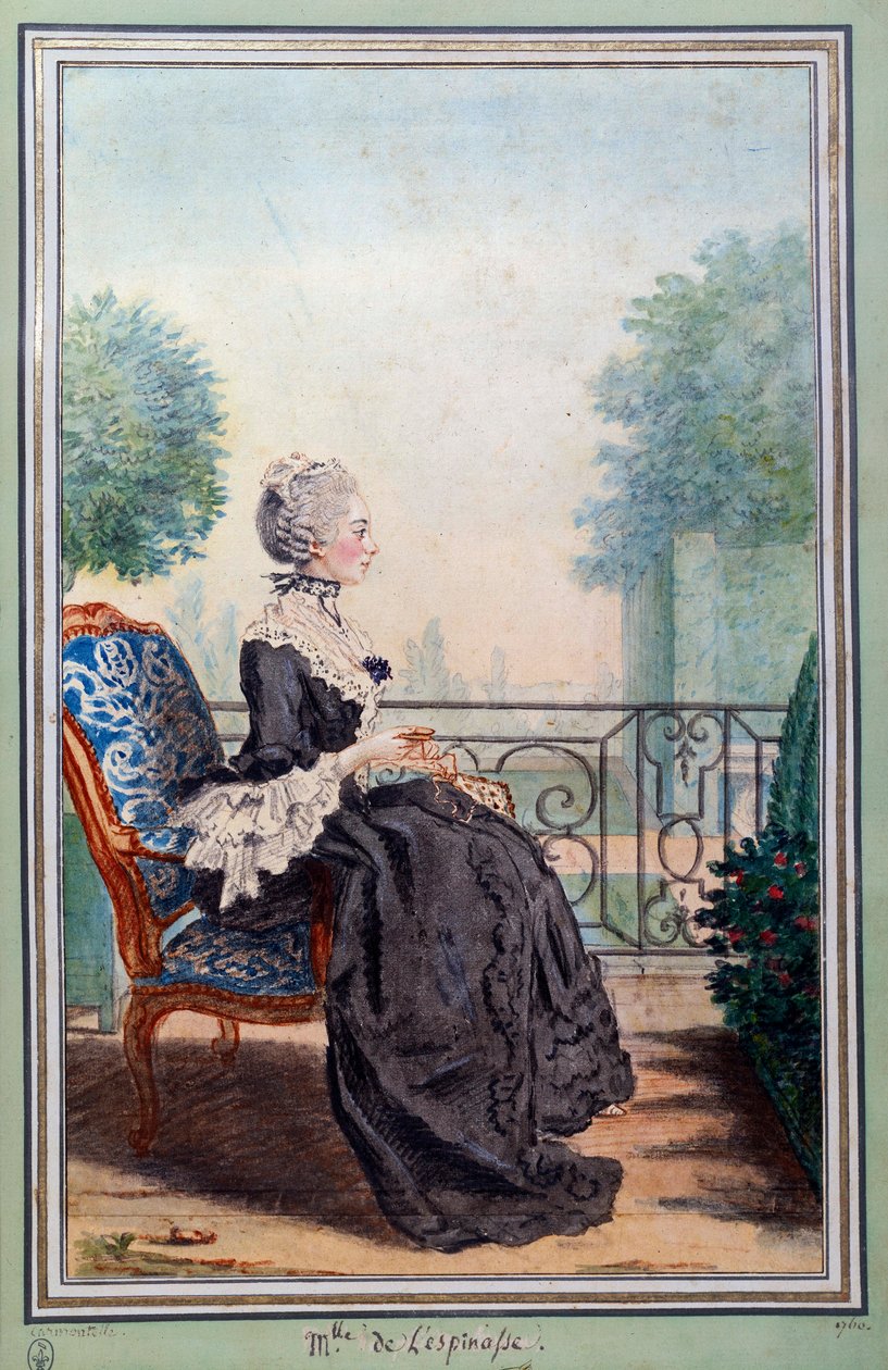 Portrait of Julie de Lespinasse, Woman of Letters by Carmontelle