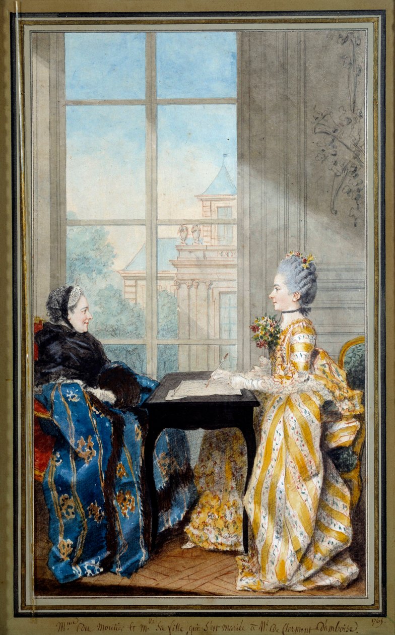 Portrait of Madame du Moutier and Mademoiselle La Ville, Wife of Monsieur Clermont d