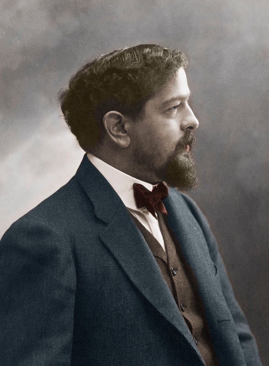 French composer Claude Debussy (1862-1918) - Portrait of the french composer Claude Debussy (1862-1918) 1908 - photo Nadar - digital coloring by Nadar