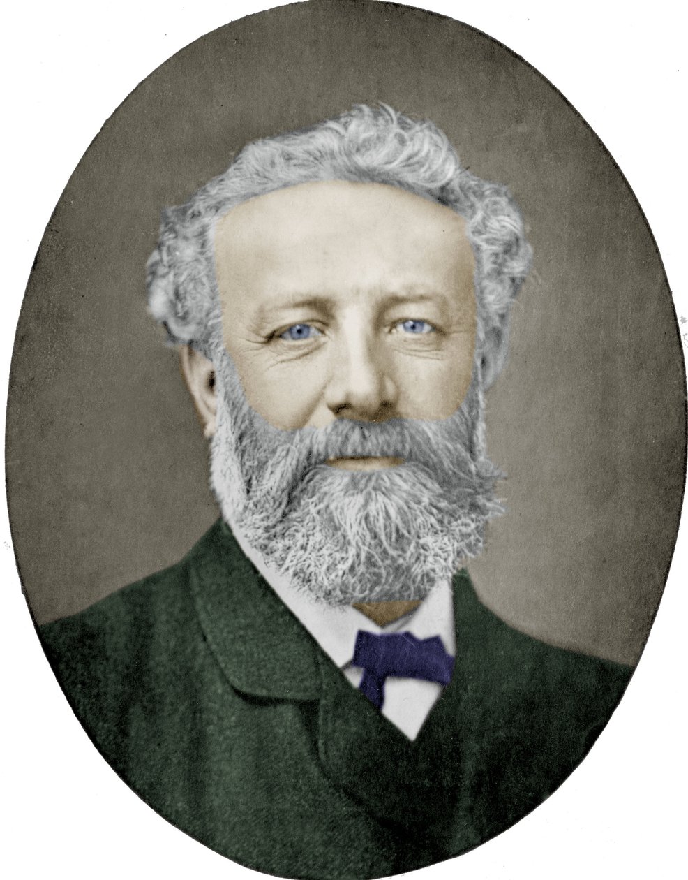 Jules Verne (1828-1905) French novelist, photograph by Nadar, colourized picture by (1820 1910) Nadar