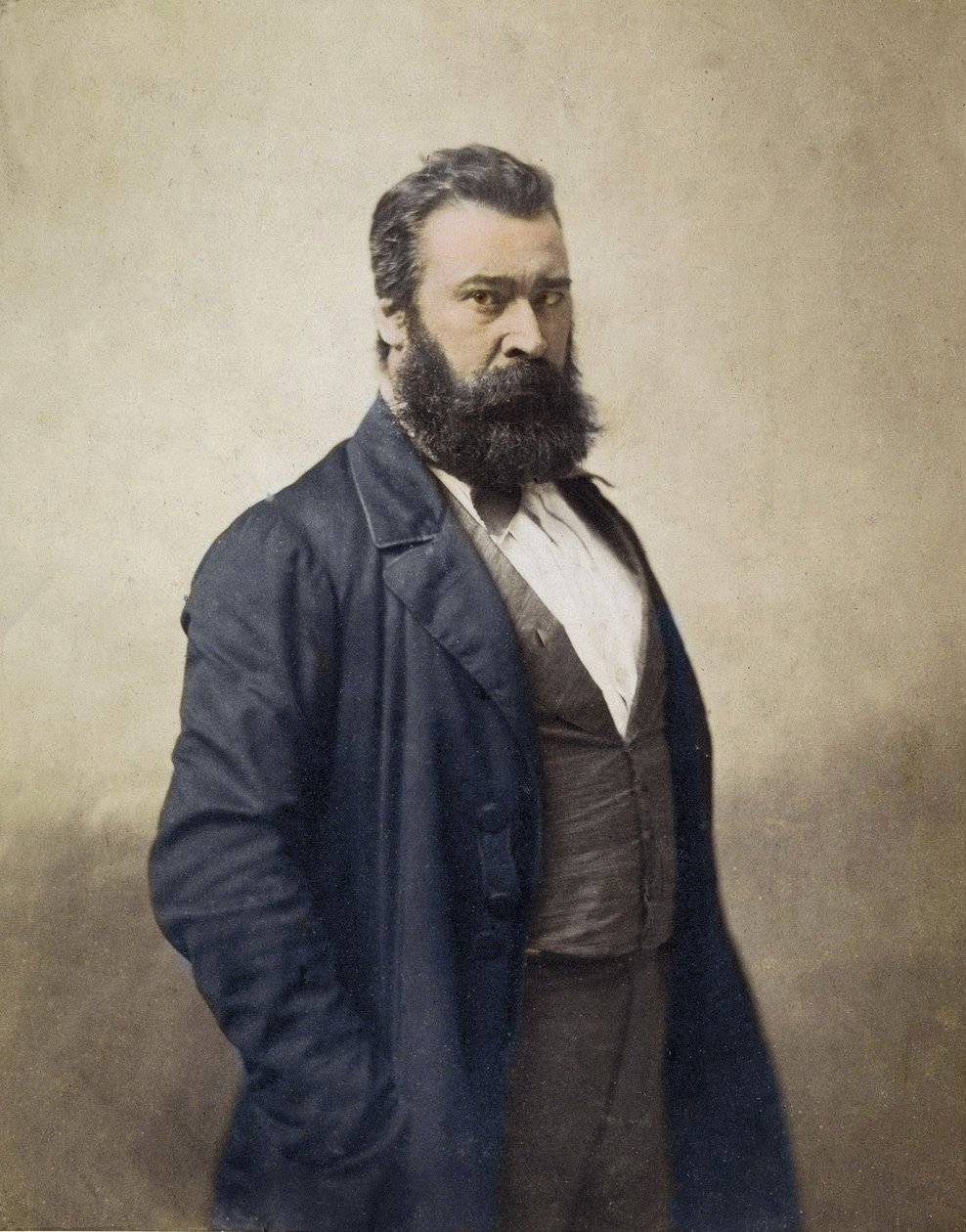 Jean Francois Millet (1814-1875) French painter c. 1870 photo by Nadar - Digital colouring - Portrait of Jean-Francois Millet, painter, engraver. Photograph by Nadar. 19th century by Nadar