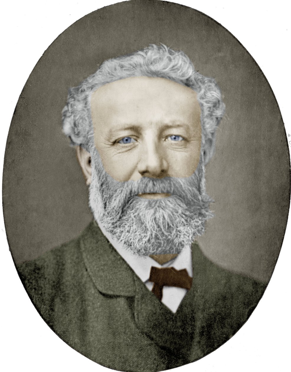 Jules Verne (1828-1905) French novelist, photograph by Nadar, colourized picture by (1820 1910) Nadar