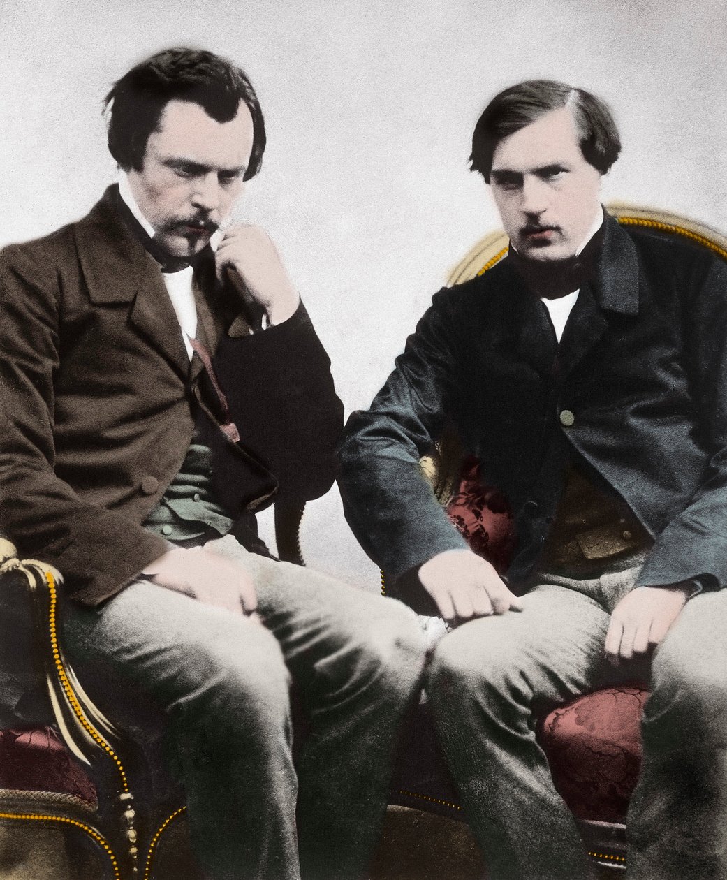 The brothers Edmond (1822-1896) and Jules (1830-1870) of Goncourt, French writers, by Nadar - The brothers Edmond de Goncourt (1822-1896) and Jules de Goncourt (1830-1870) literary critics and French writers, photo by Gaspard Felix Tournachon called Felix  by Nadar