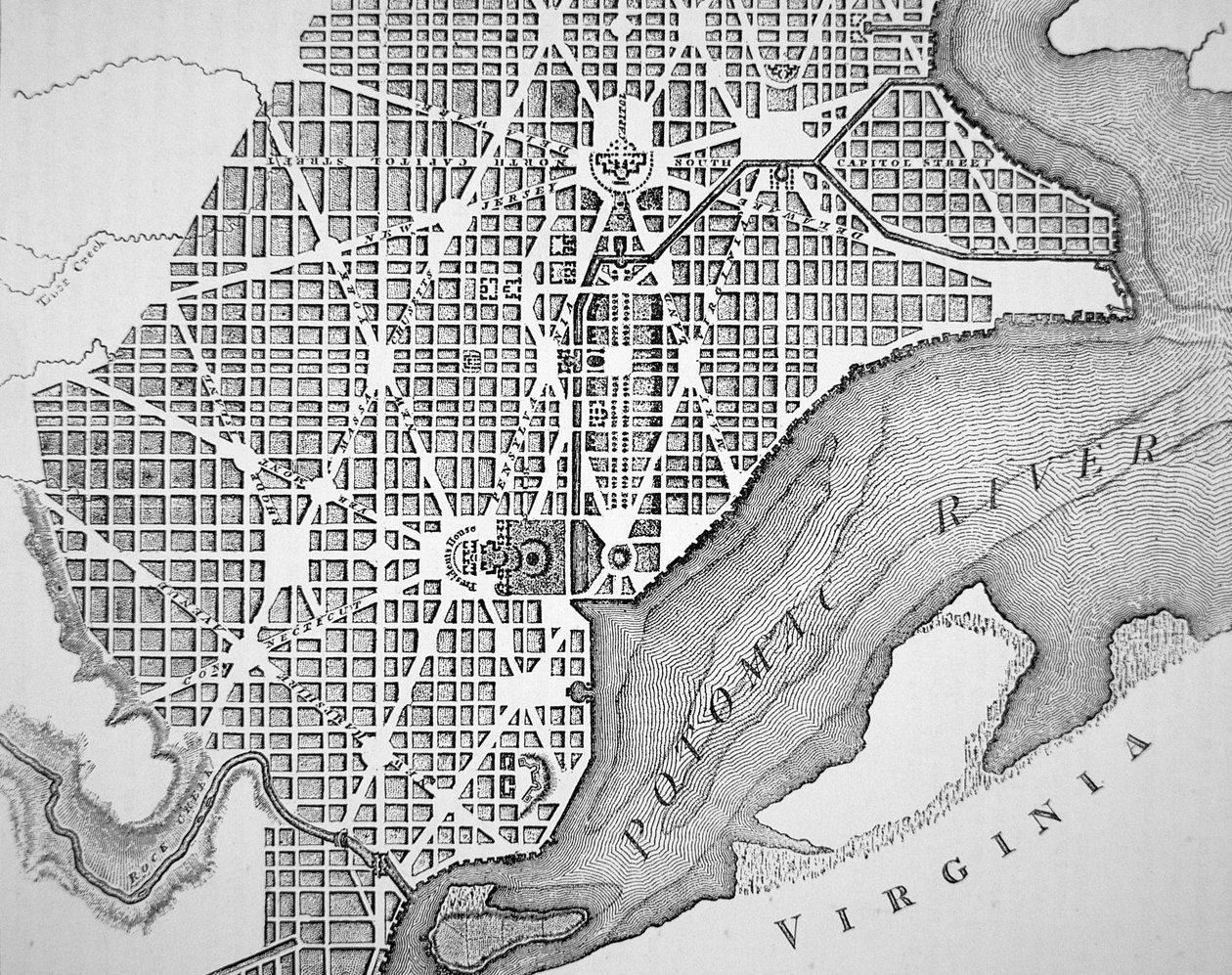 Plan of the City of Washington as originally laid out in 1793 by (after) American School