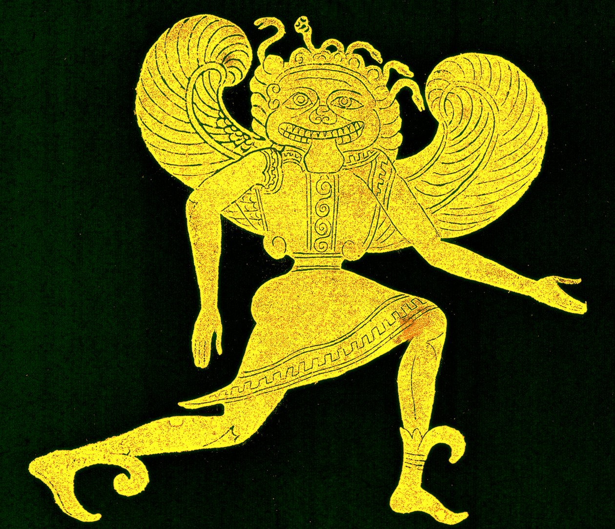 Etruscan Gorgon, from the Campana Museum, Illustration from 