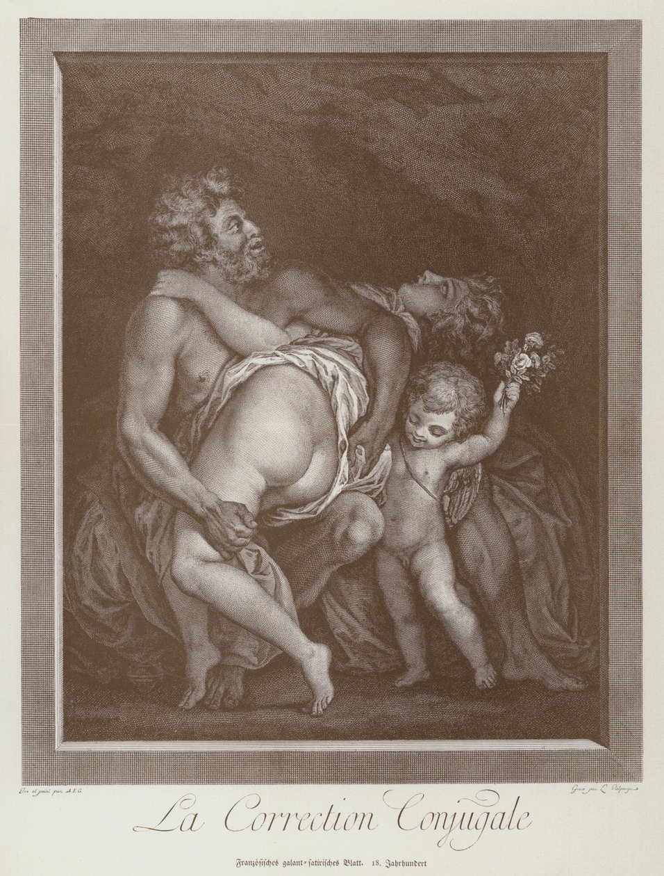 Marital Correction, French Cartoon by (after) French School