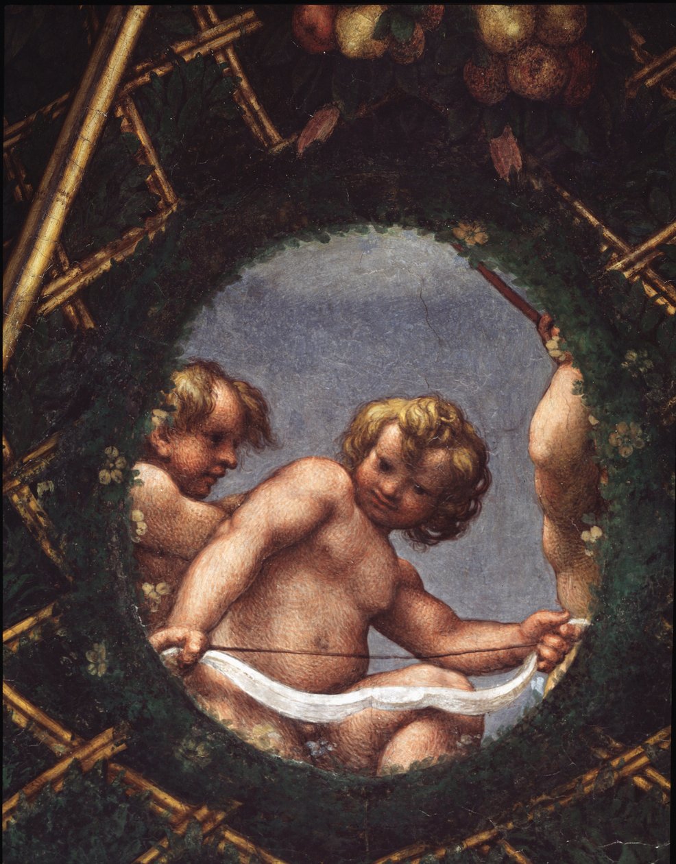 Angels Looking Out a Window by (c.1489 1534) Correggio