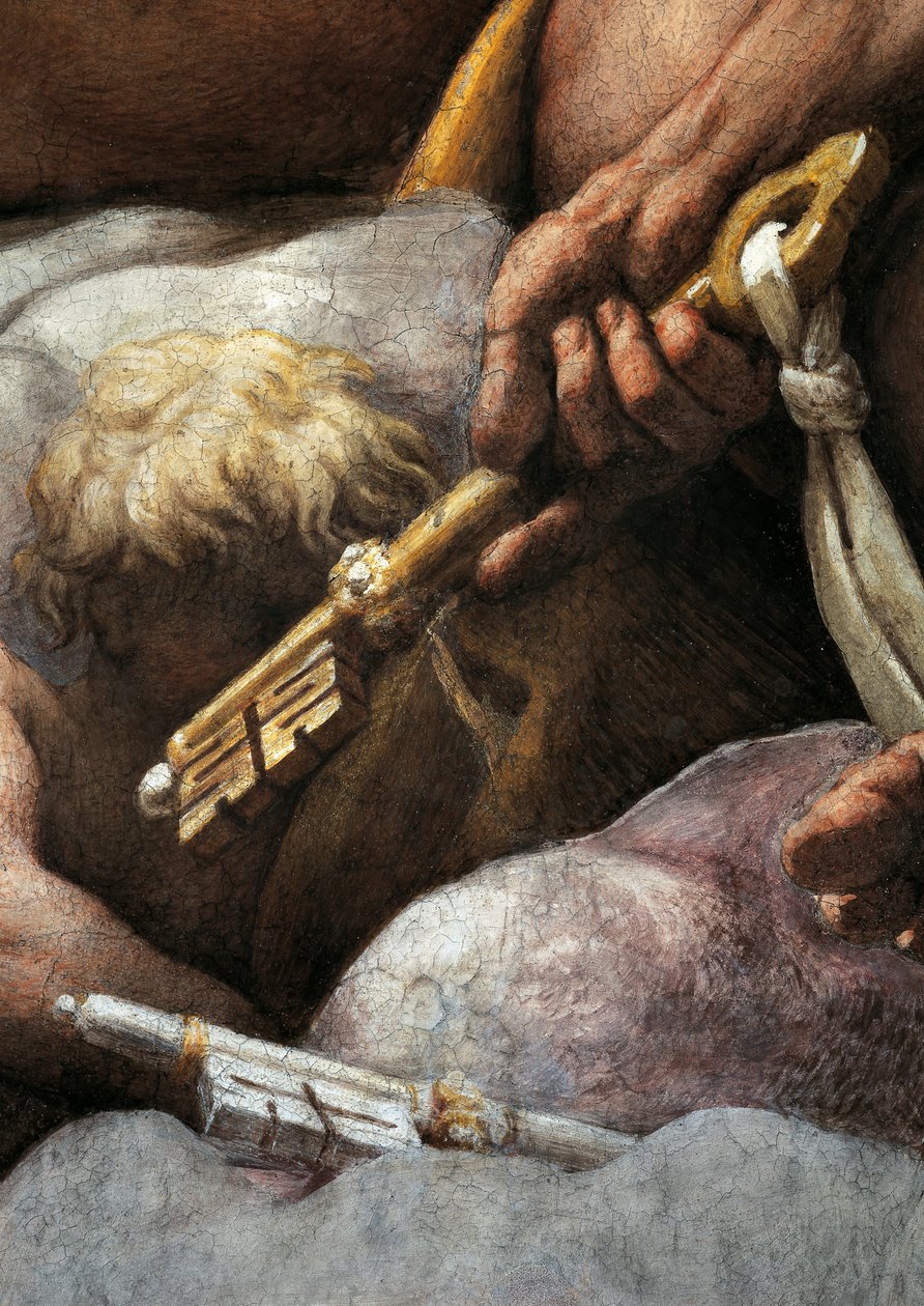 Vision of St John Evangelist on Patmos, Ascension of Christ among Apostles, or Christ in Glory (detail) by (c.1489 1534) Correggio