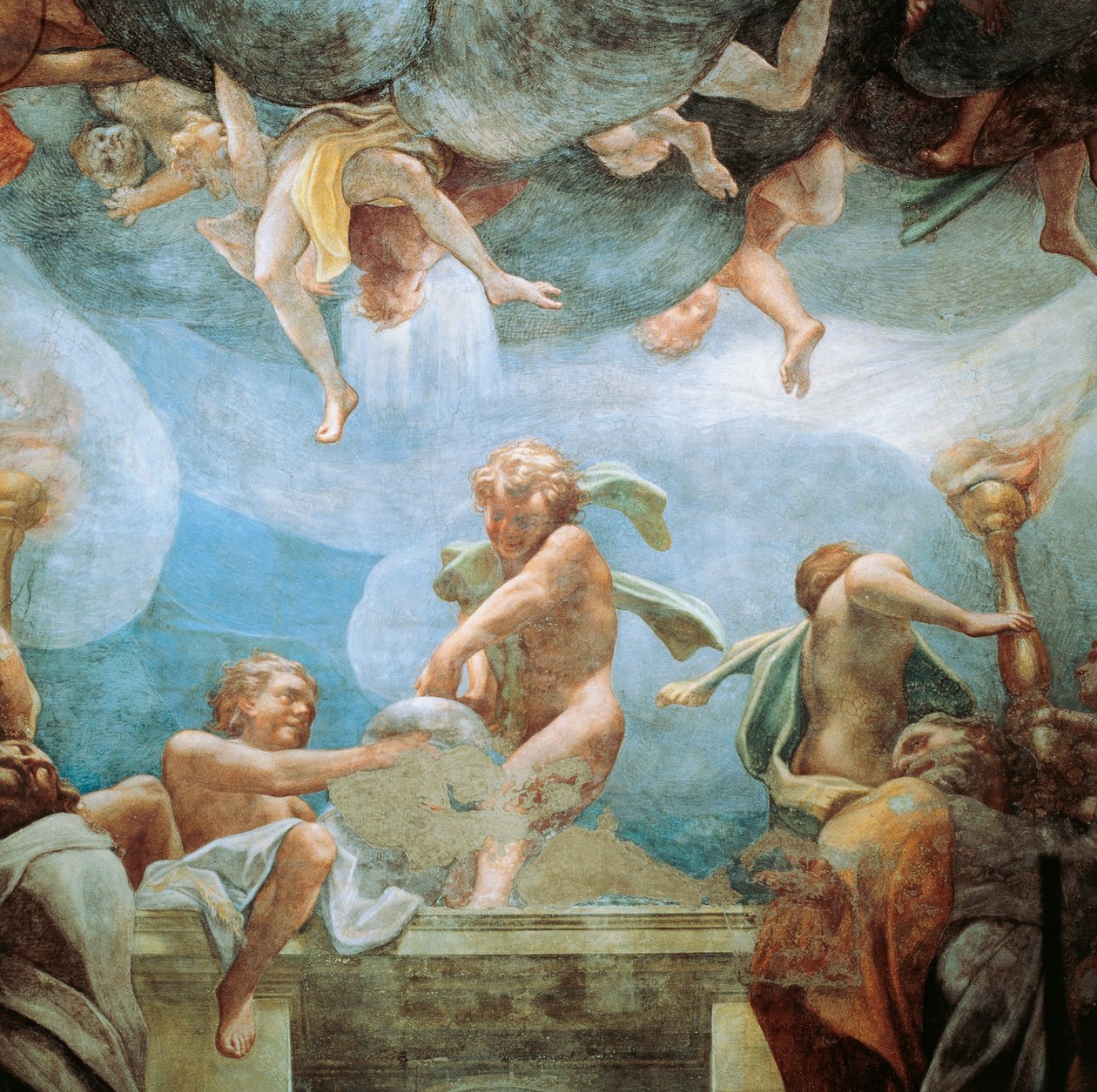 Ephebes on Balcony (detail) by (c.1489 1534) Correggio