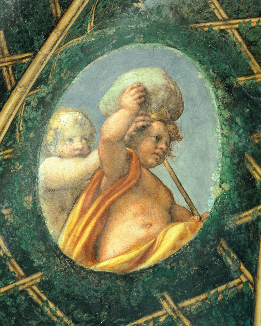 Ovate with Cherubs, Fresco by Antonio Allegri Da Correggio, Abbess