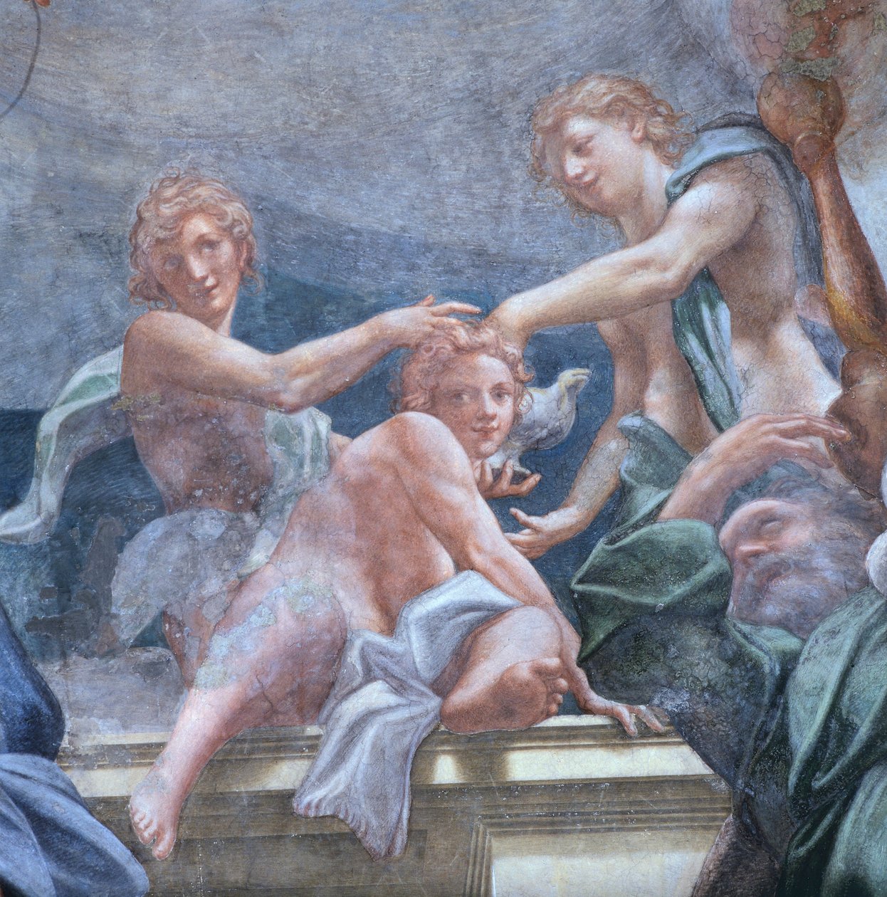 Youths on Balcony, (detail) by (c.1489 1534) Correggio