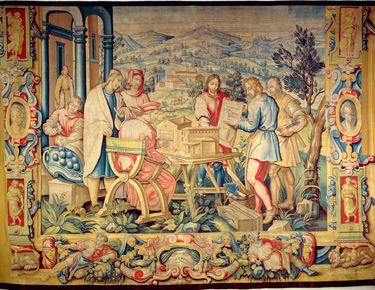 Cosimo il Vecchio Inspecting the Model of the Badia Fiesolana by Benedetto di Michele Squilli by Unknown