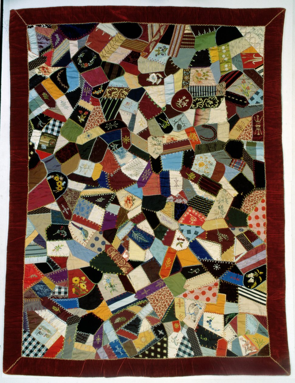 Crazy Quilt with the Inscription 