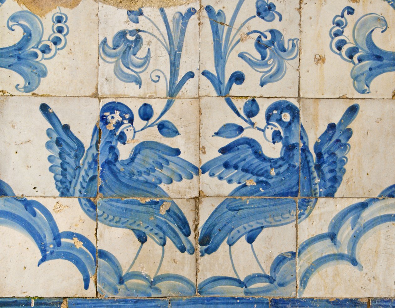 Decorative Panel Depicting Doves with Lilies in Their Beaks, Tarouca, Portugal by Unknown