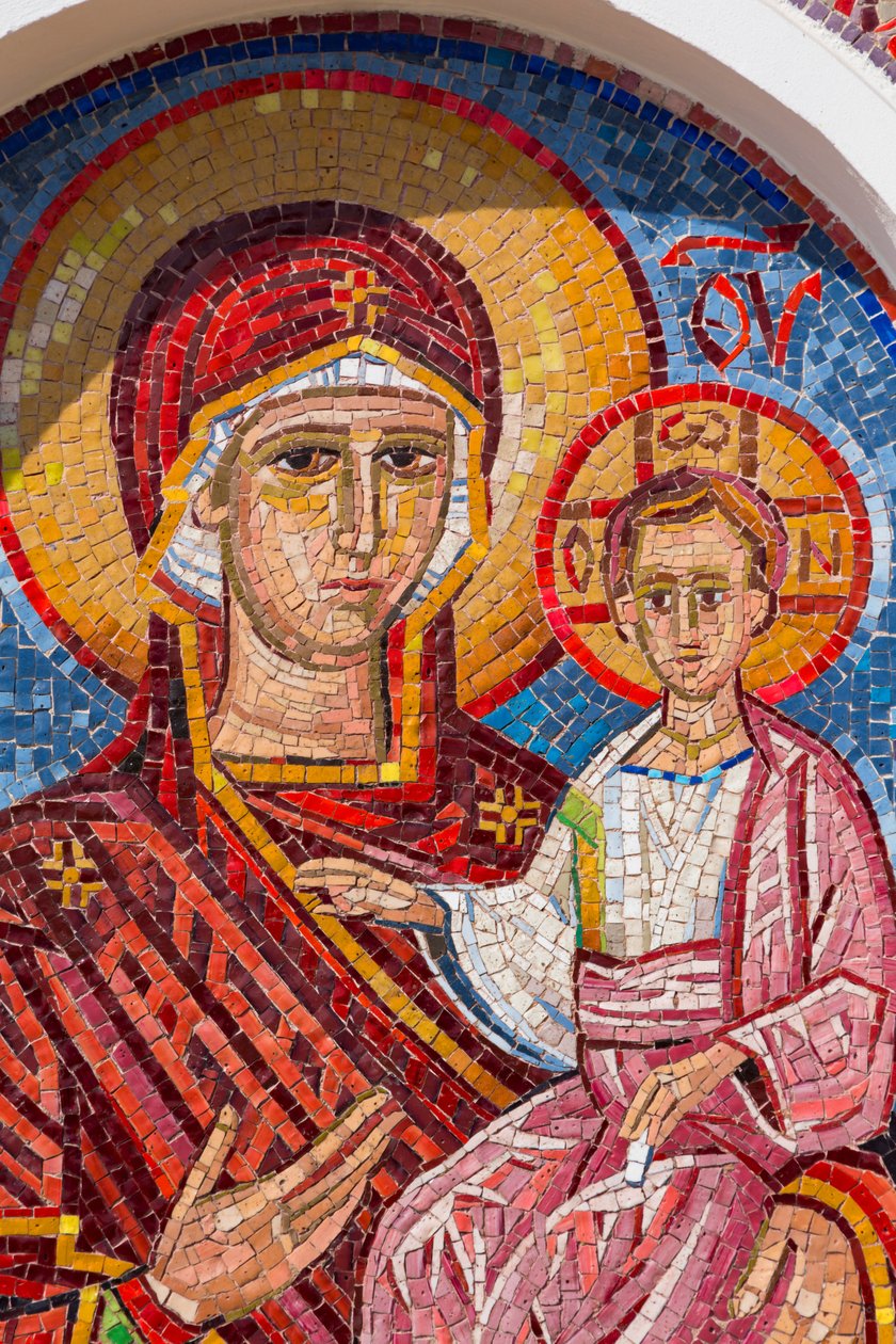 Mosaic of the Virgin and Child in Manastir Ostrog, Montenegro by Unknown