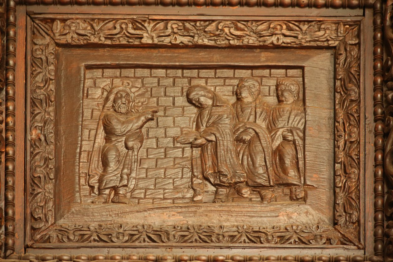 Panel from 5th Century Door: The Resurrected Christ Appears to His Disciples by Unknown
