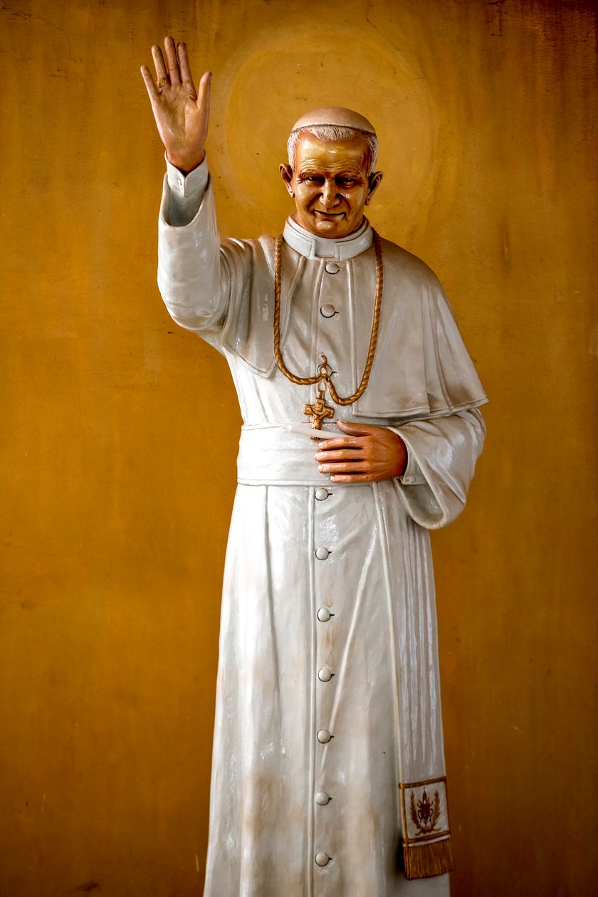 Pope John Paul II Statue in Cristo Risorto de Hedzranawoe Catholic Parish Church, Lomé, Togo by Unknown
