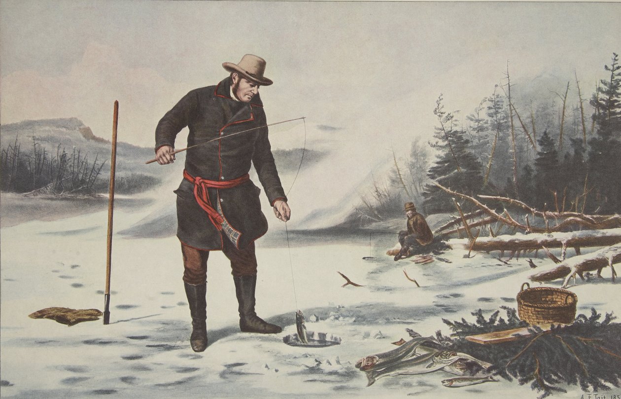 American Winter Sports - Trout Fishing on Chateaugay Lake (Franklin County N.Y.) by American School