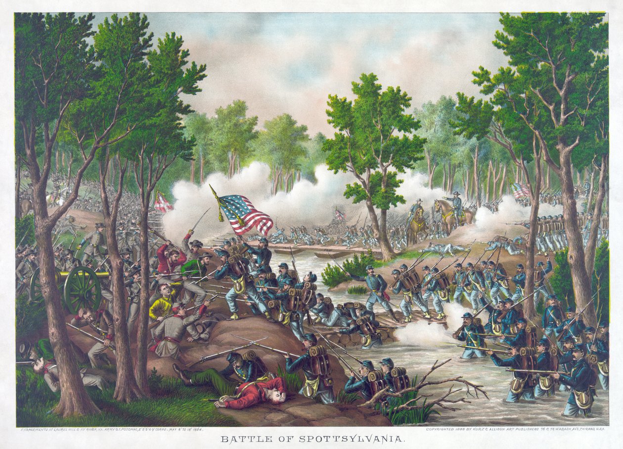 Battle of Spotsylvania, pub. Kurz & Allison, 1888 by American School