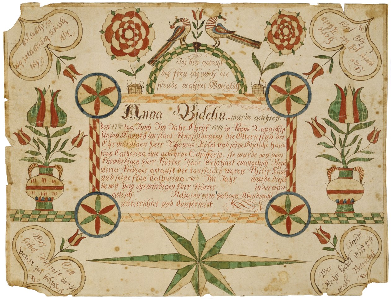 Birth Certificate, c. 1820-1830 by American School