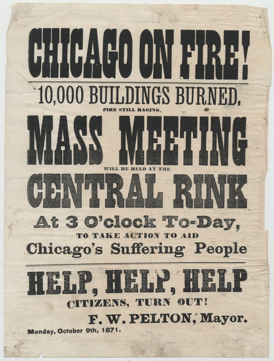 Broadside Advertising Rally in Cleveland, Ohio, to Assist Victims of ...