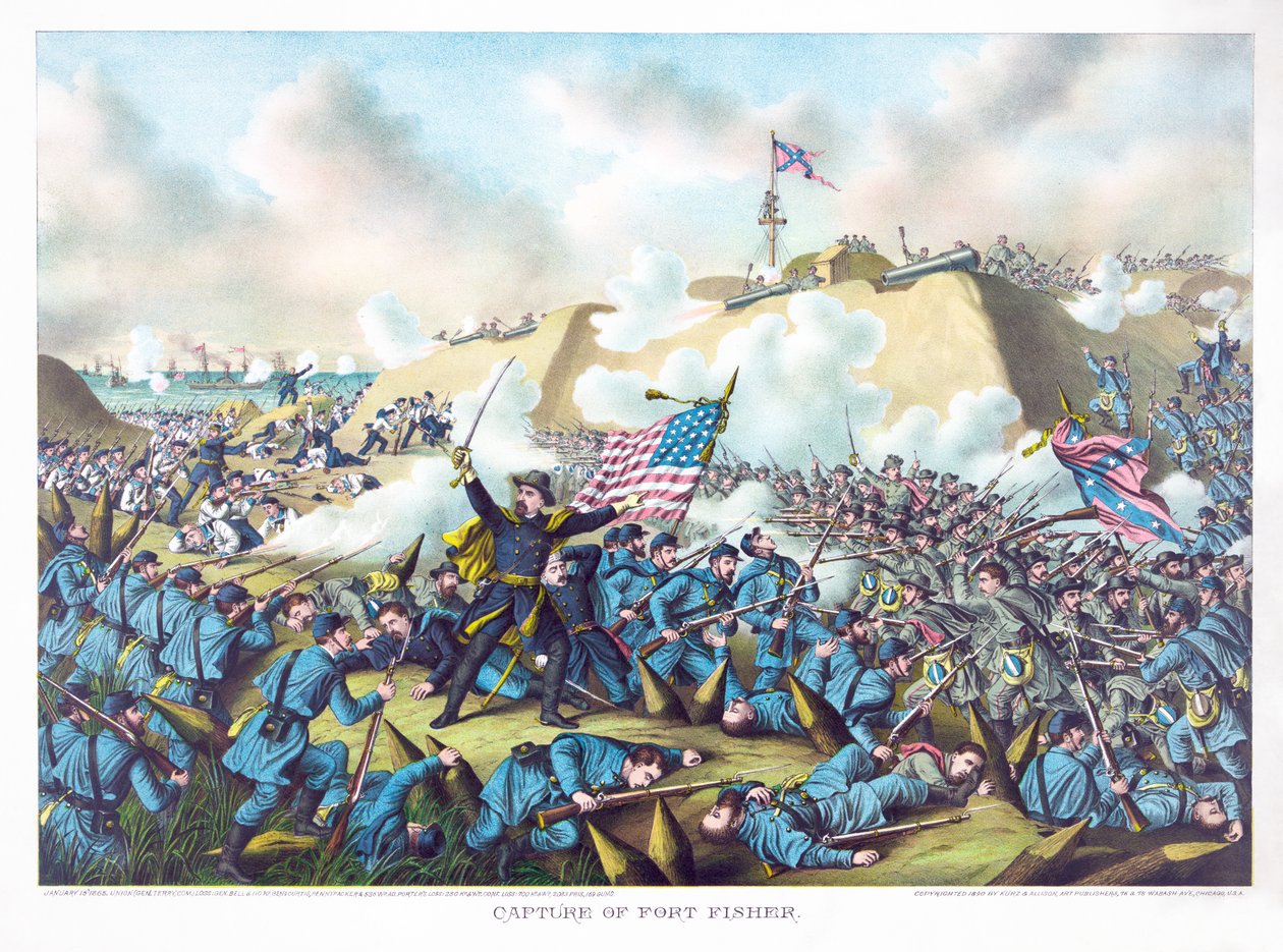 Capture of Fort Fisher, pub. Kurz & Allison, 1890 by American School