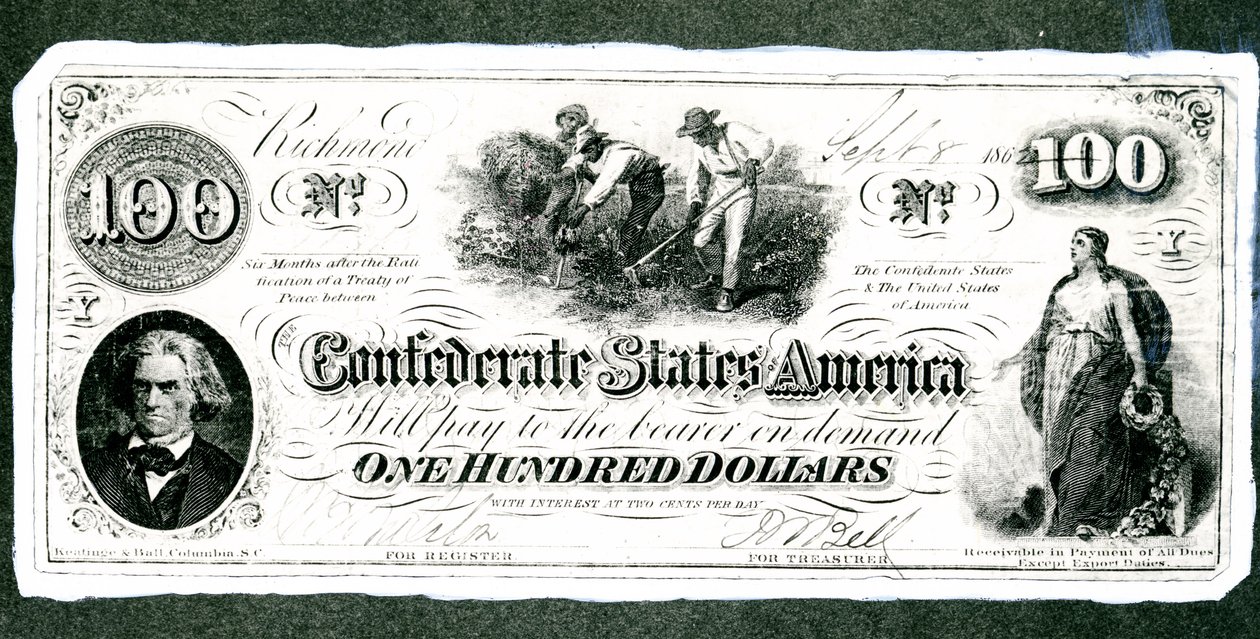 Confederate note by American School