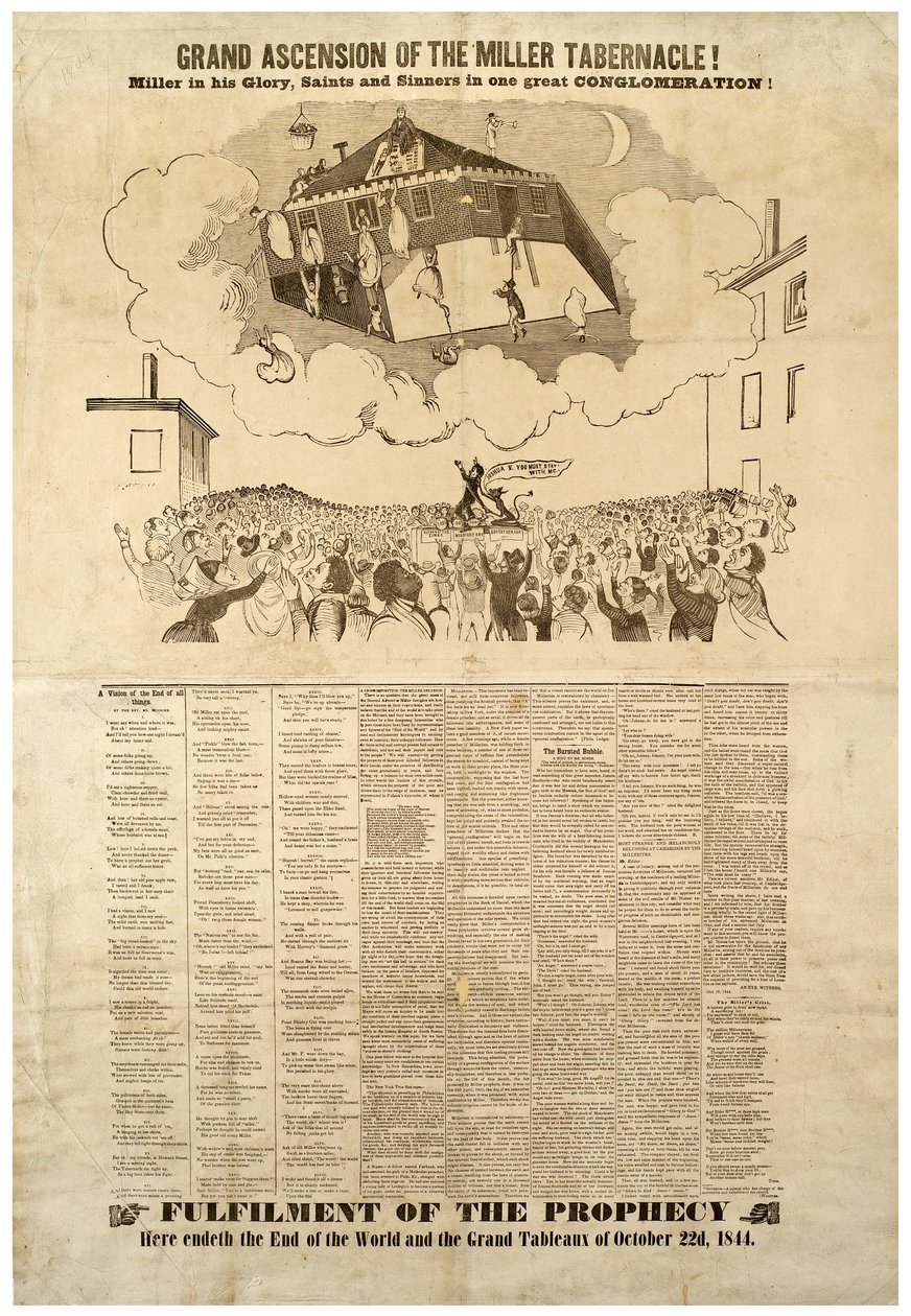 Grand Ascension of the Miller Tabernacle, Broadside depicting the End of the World, 1844 by American School