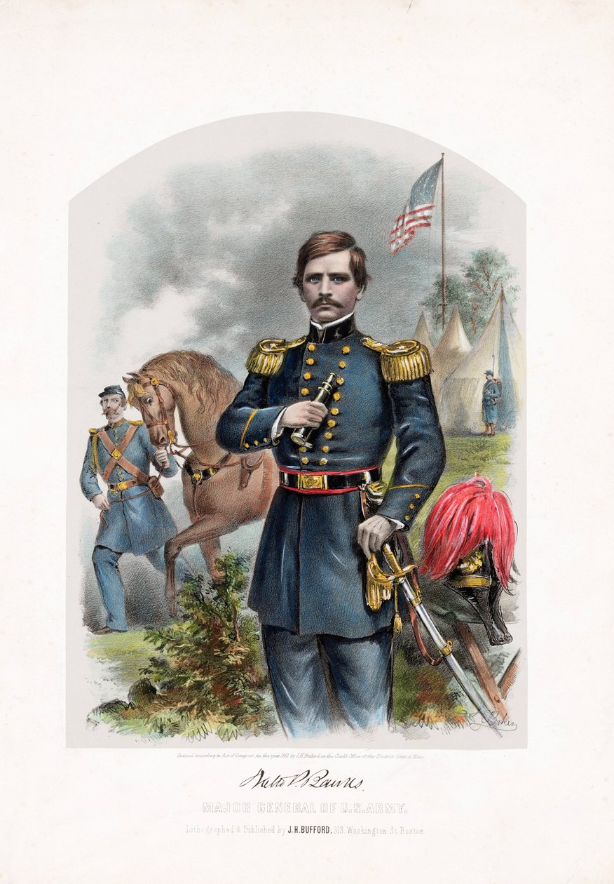 Nathaniel P. Banks, Major General of U.S. Army, pub. 1861 by American School
