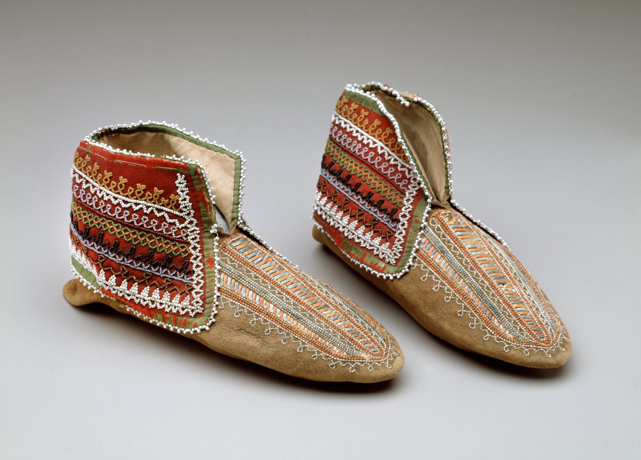 Pair of Moccasins, Iroquois, c.1830 by American School