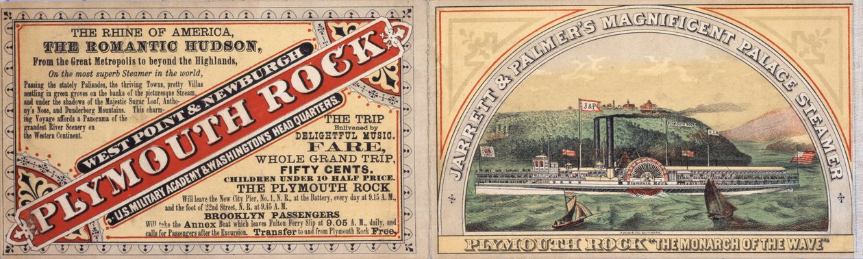 Plymouth Rock steamboat ad, recto by American School
