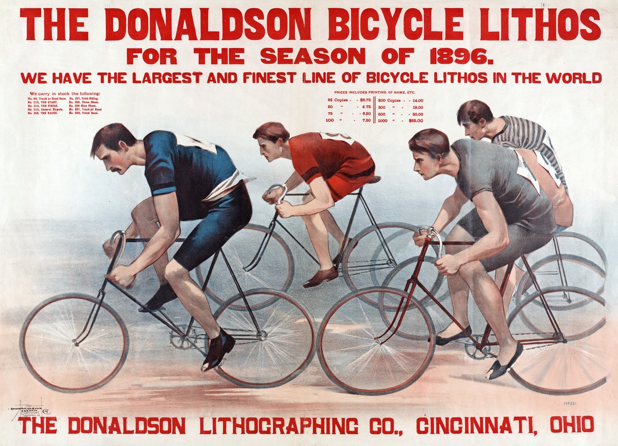 The Donaldson Bicycle Lithos for the Season of 1896 by American School