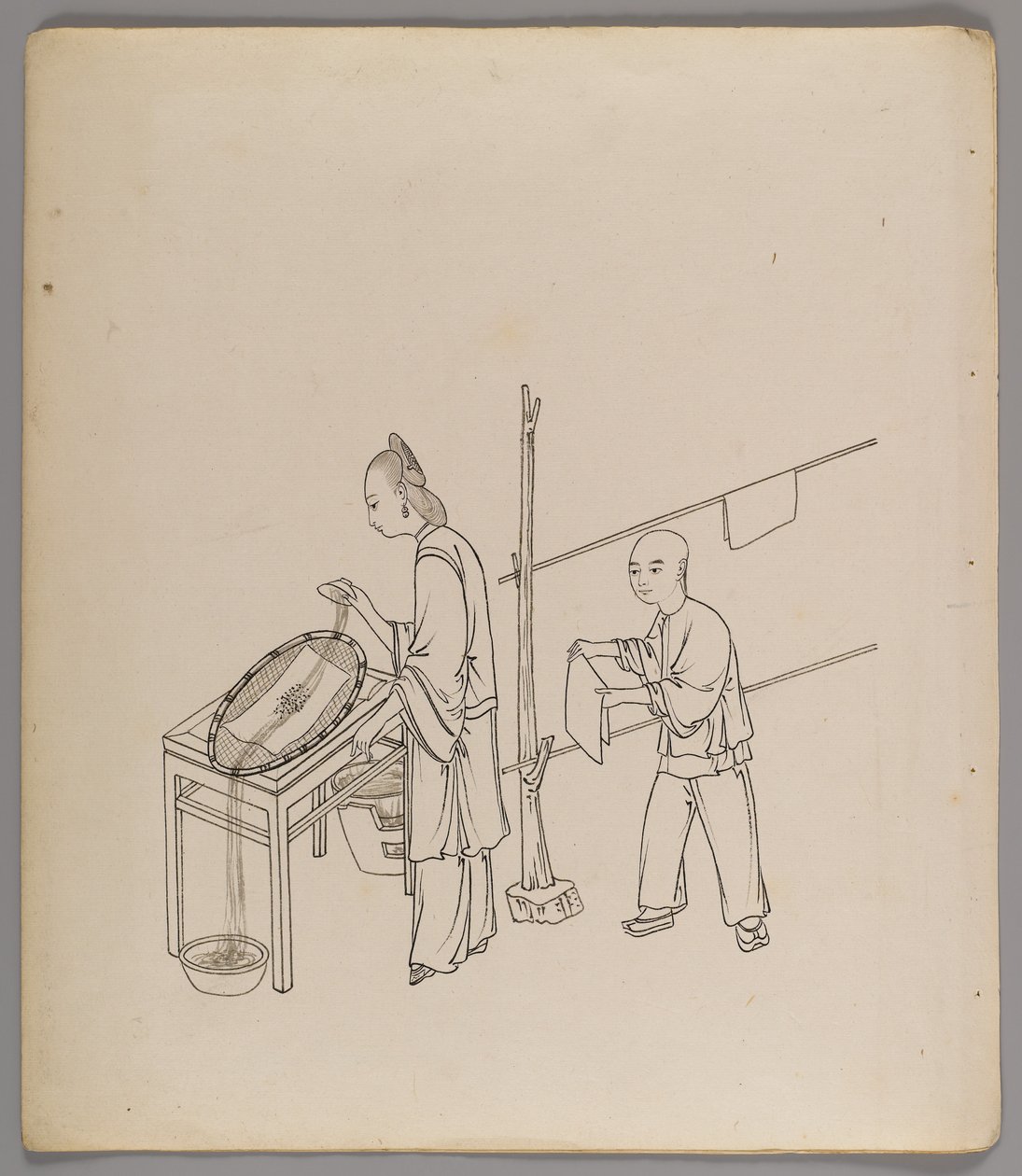Album of separate leaves: Silk Cultivation and Production by Chinese School