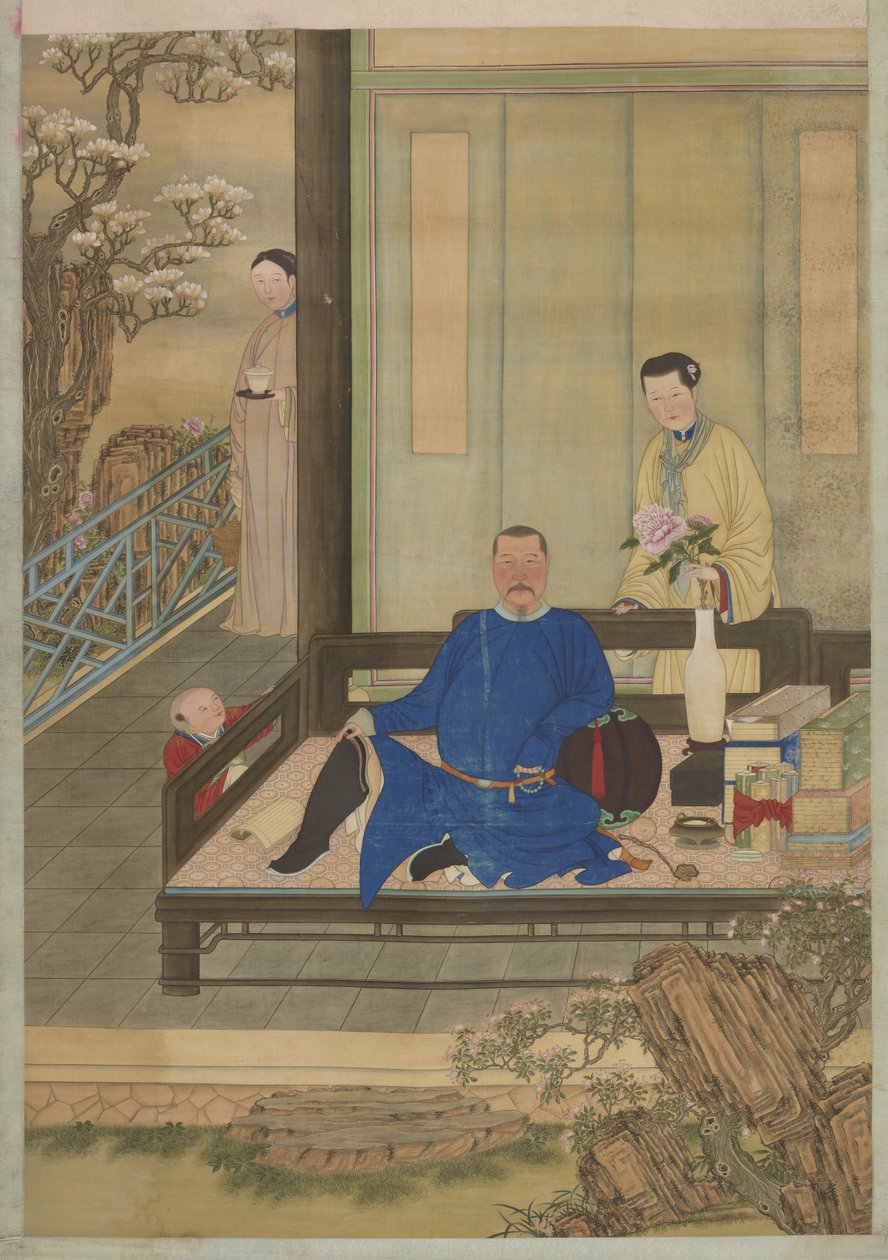 Portrait of an Unidentified Man and His Son, Qing Dynasty by Chinese School