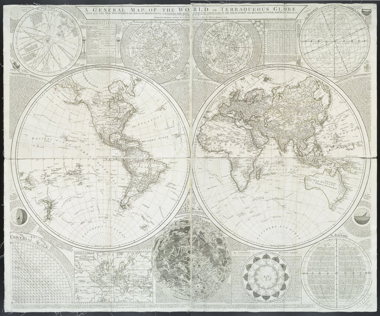A General Map of the World or Terraqueous Globe by Samuel Dunn, 1787 by English School