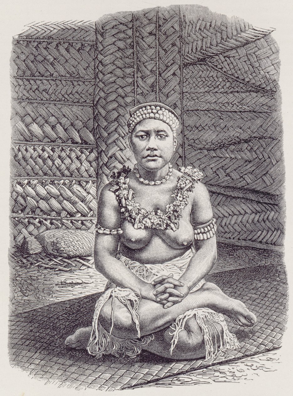 Chiefs wife of Papua, Samoa, from The History of Mankind, Vol.1, by Prof. Friedrich Ratzel, 1896 by English School