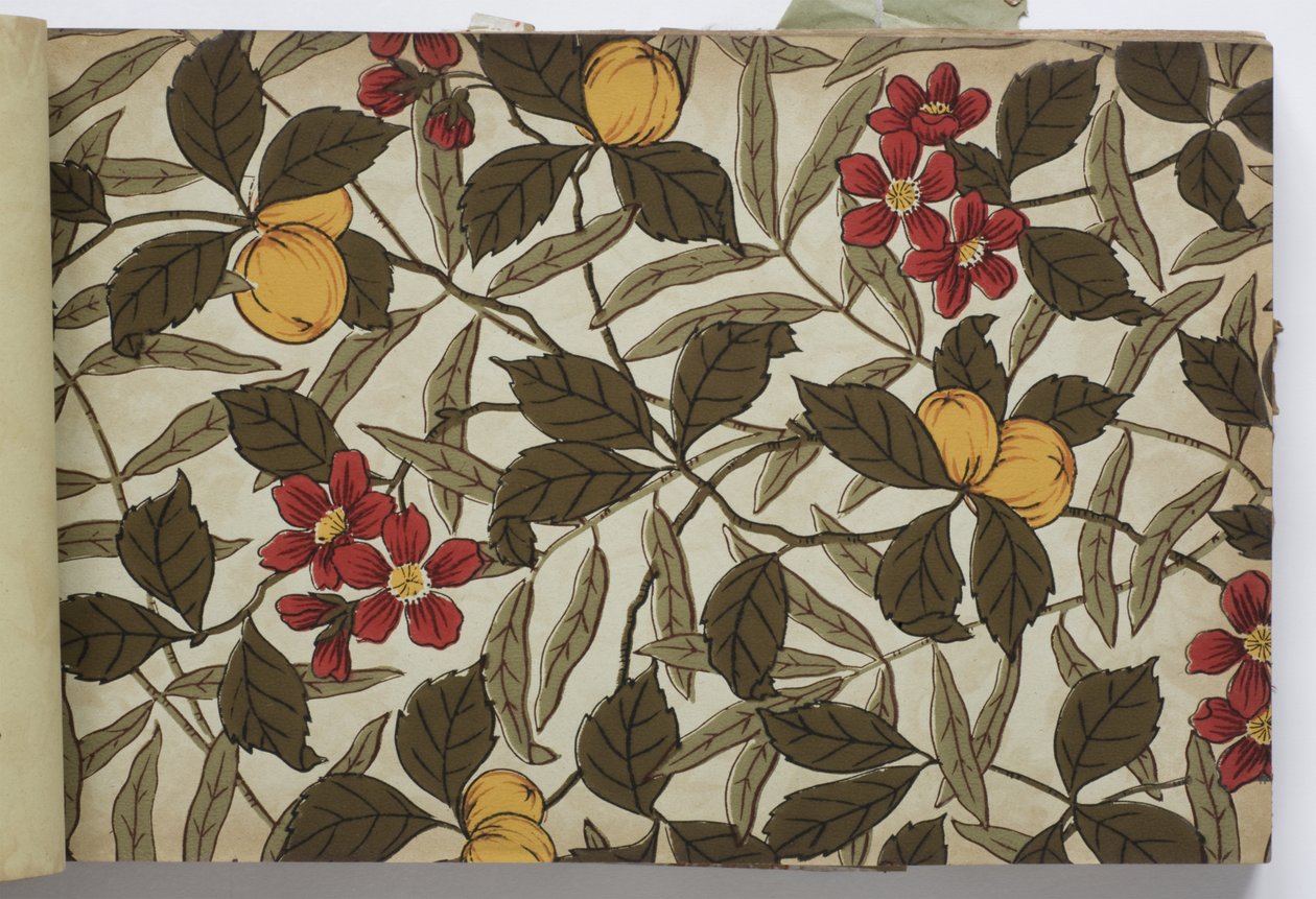 Page from a wallpaper sample book, 1885-90 by English School