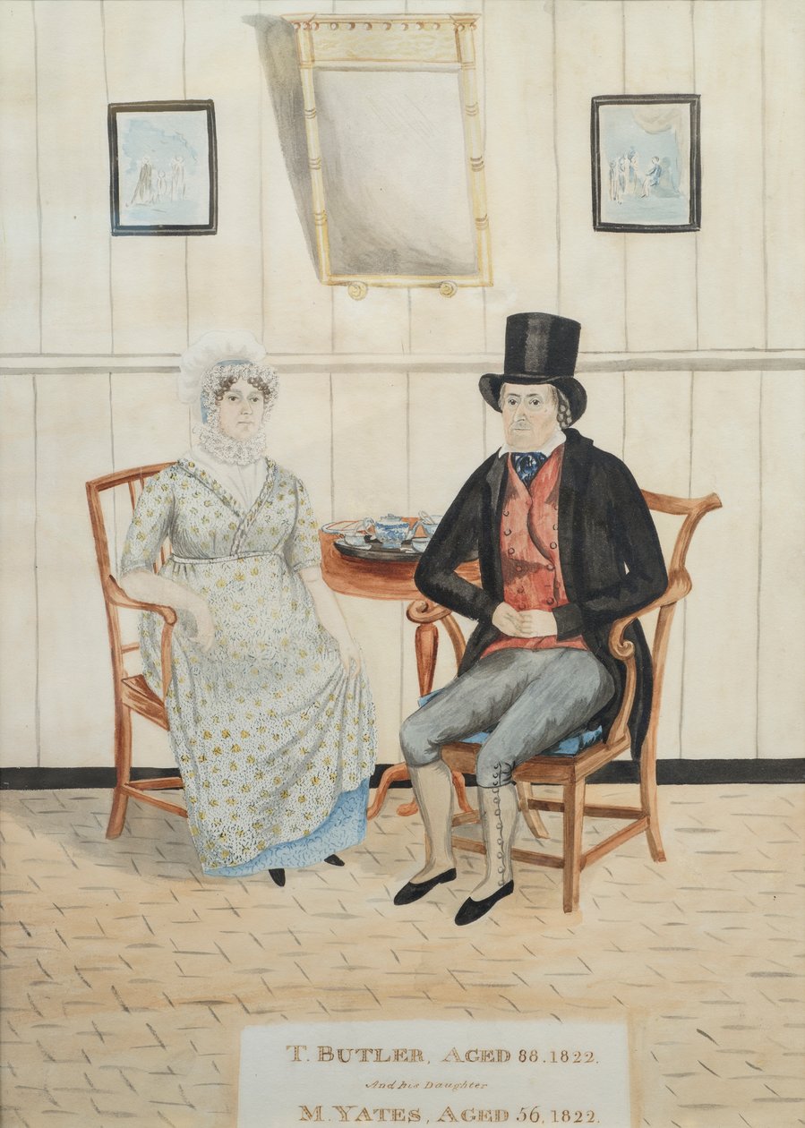 Portrait of T. Butler and his daughter M. Yates, c.1822 by English School